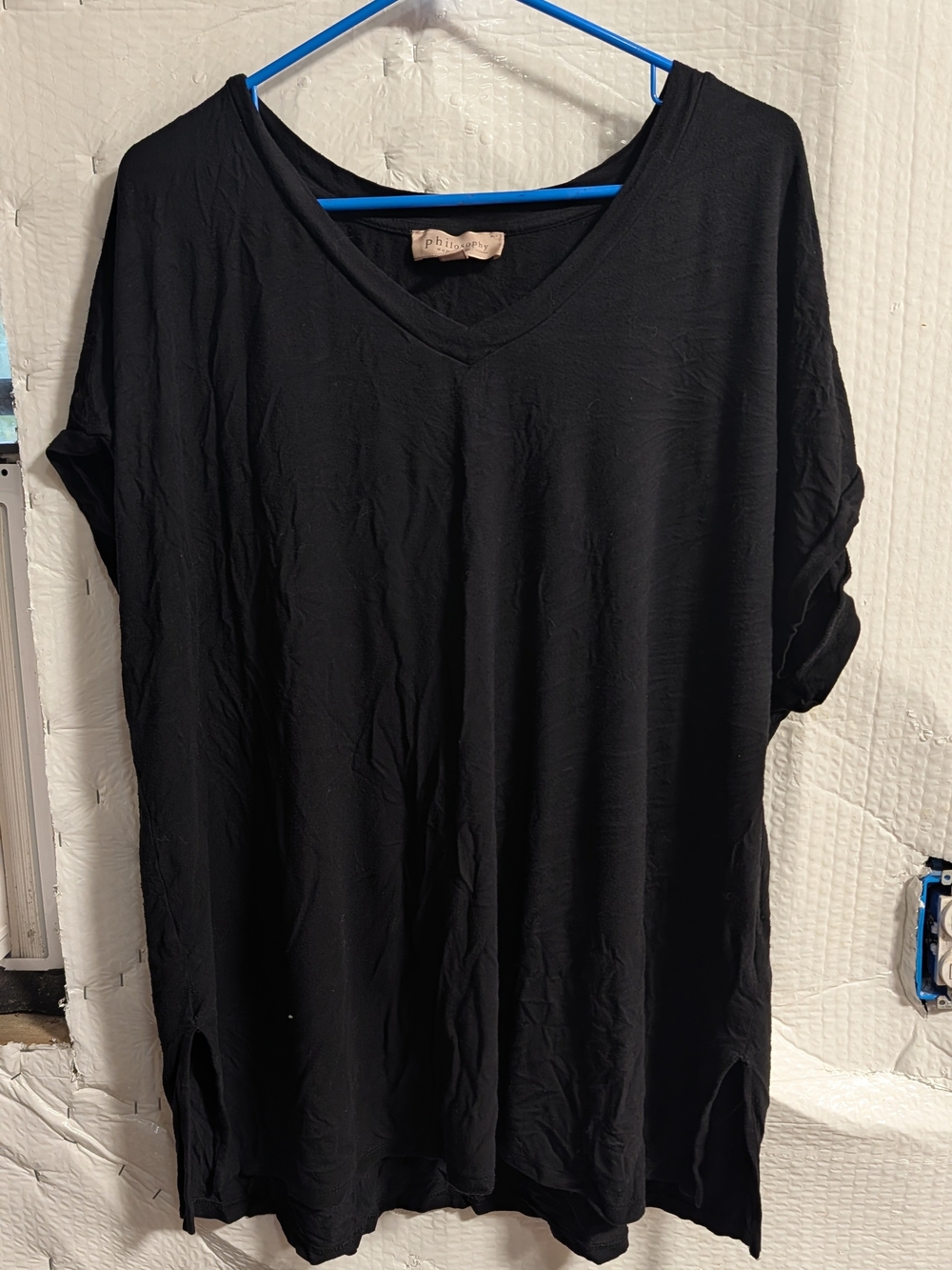 Philosophy Black V-Neck Tunic Top